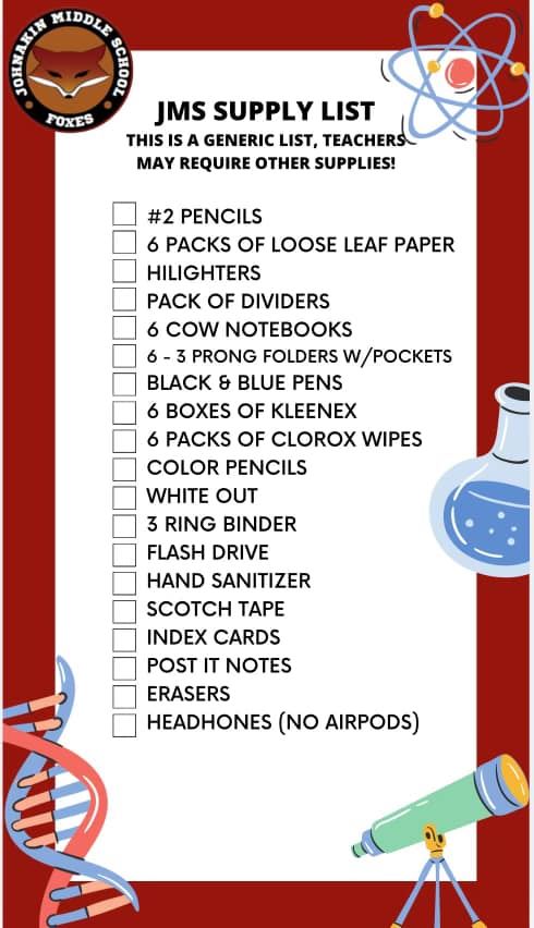  Supply List